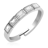 Bague baguette réglable en argent pour femme